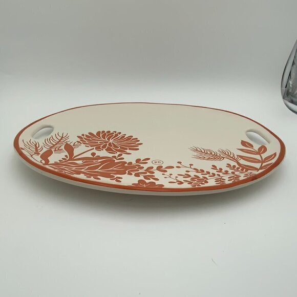 Rae Dunn Artisian Collection Floral Oval Serving Tray - Picture 4 of 7